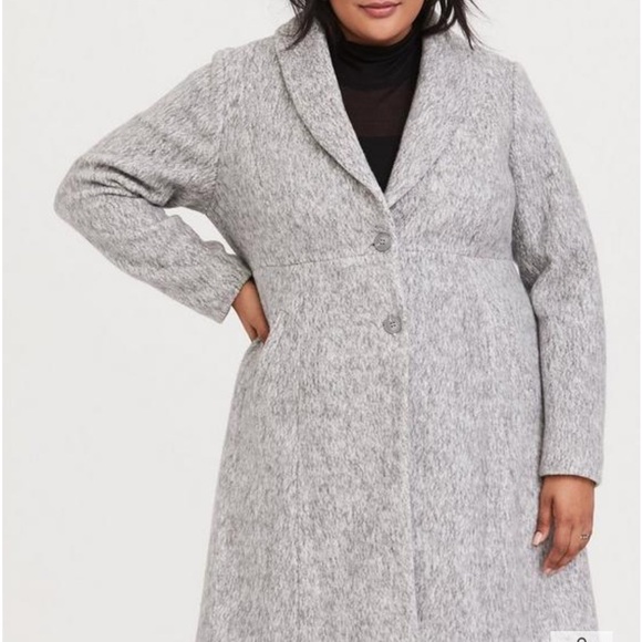 NWT Torrid Brushed Hacci Gray Aline Coat 4 - Picture 6 of 7